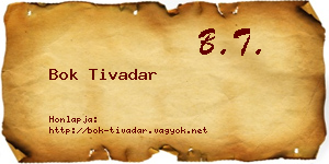 Bok Tivadar névjegykártya